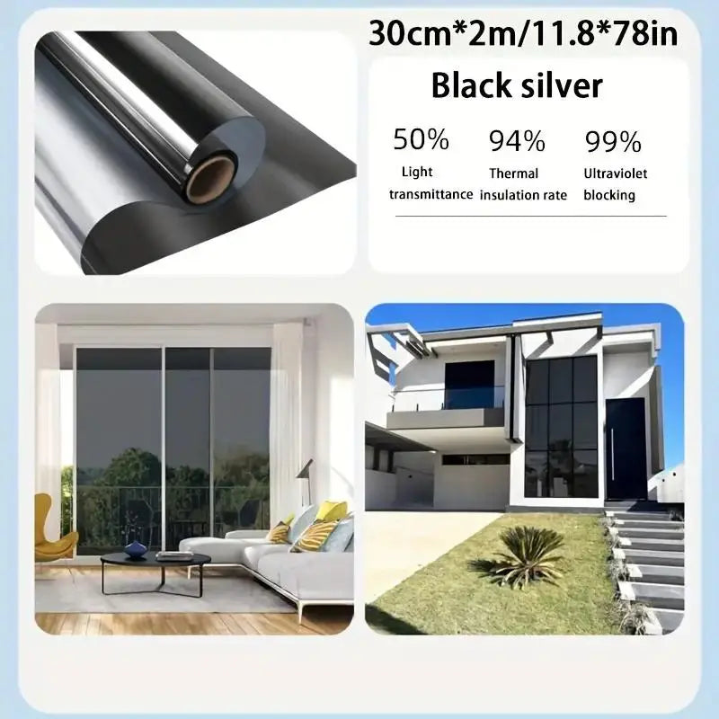 Anti-Peeping One-Way Window Film, Sun Block Privacy Sticker