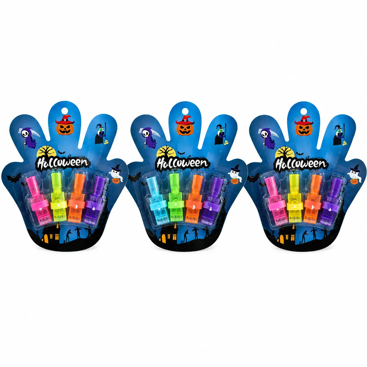 12PCS Halloween Finger Projector Rings, LED Light-Up Finger Toys🔦🎃