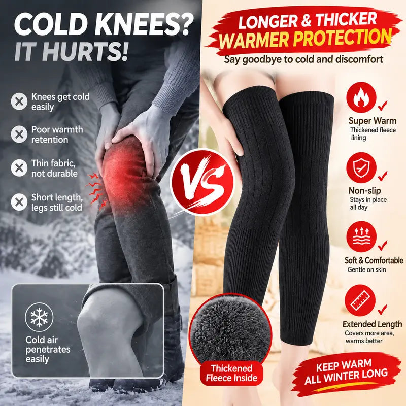 Long knee Pads for Men and Women, Featuring Thick Wool Lining for Leg Protection 🦵