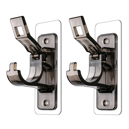 2-Pack No-Drill Curtain Rod Brackets, Self-Adhesive Multifunctional Acrylic Gel Rod Holder Hooks 🪝