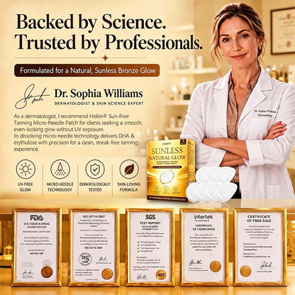 Sun-Free Micro-Needle Tanning Patches, Natural Even Bronze Tan, No Streaks & Orange Tone🧴