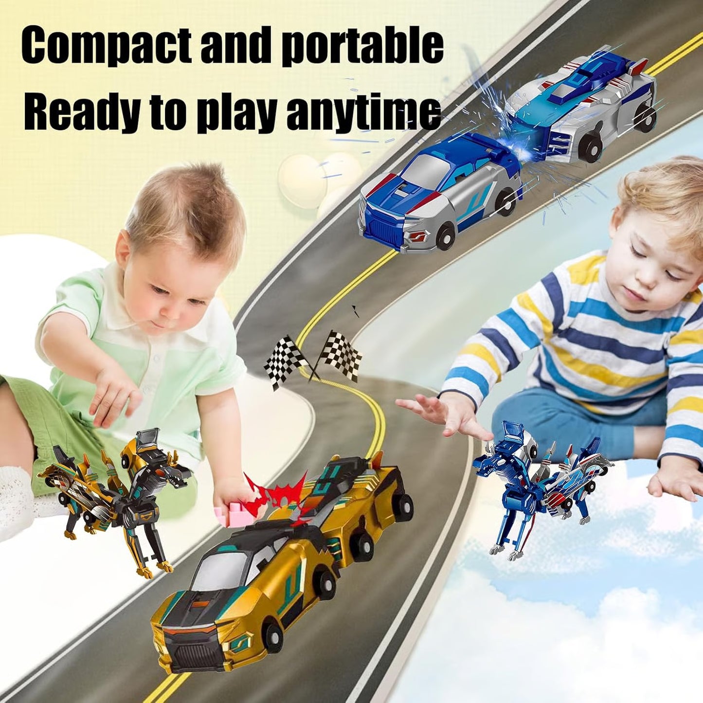 Magnetic Dinosaur Transformer Car Toy