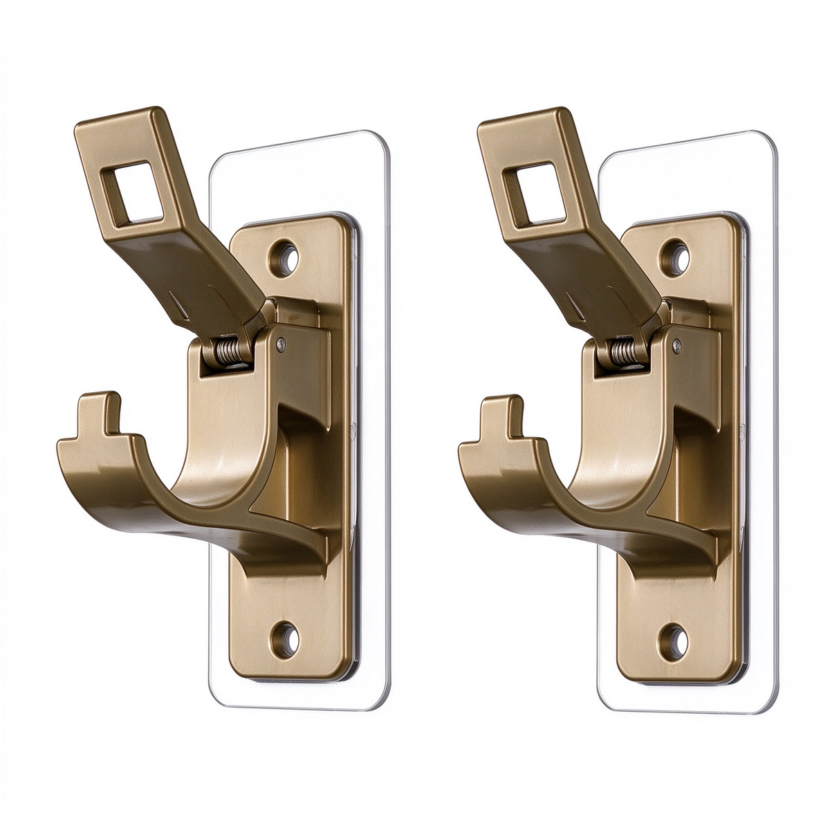 2-Pack No-Drill Curtain Rod Brackets, Self-Adhesive Multifunctional Acrylic Gel Rod Holder Hooks 🪝