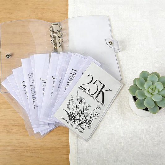 A6 12-Month Money Saving Binder ,10K / 5K / 2.5K Savings Challenge ,Cash Envelope Budget Planner📒