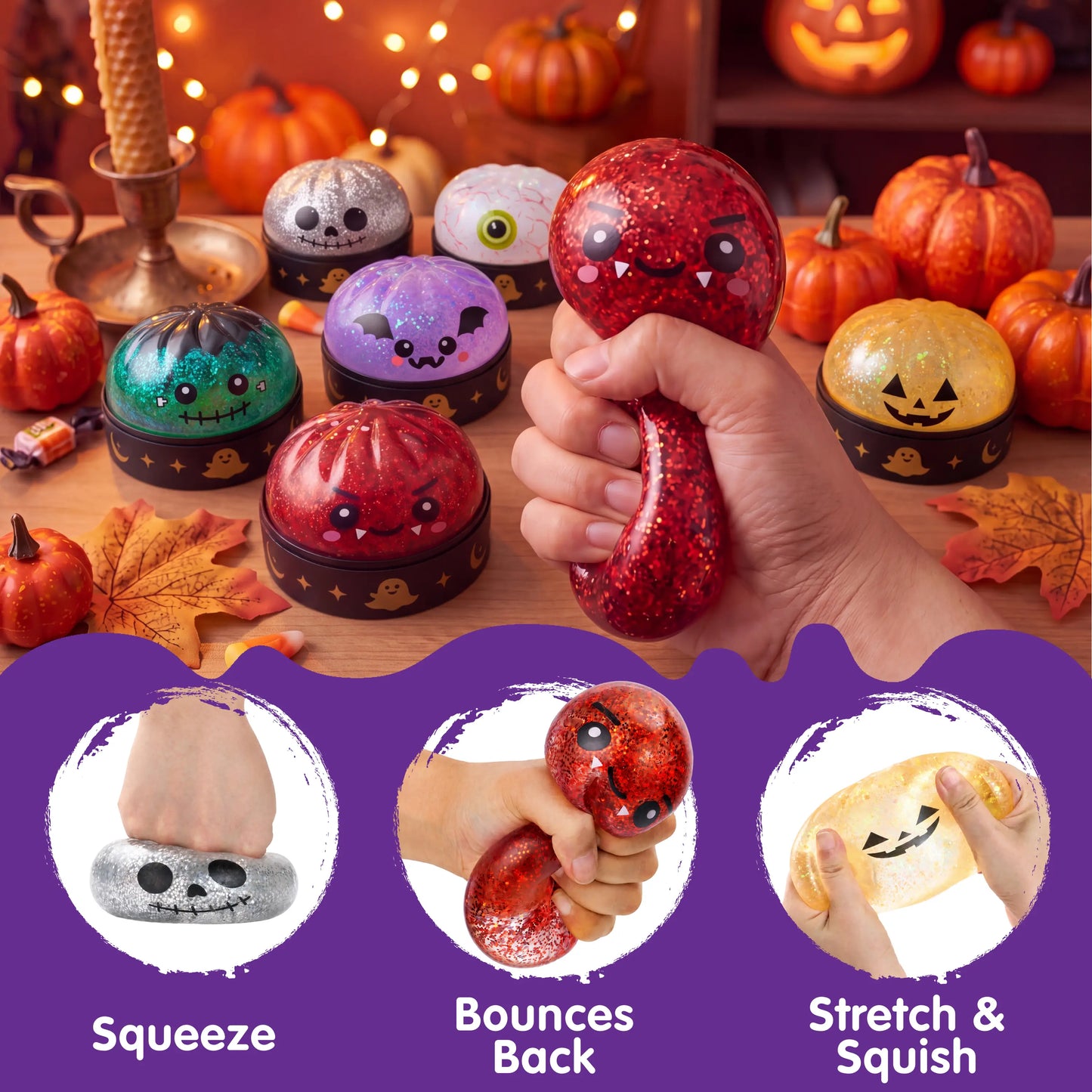 Halloween Dumpling Stress Relief Toys,Slow‑rebound maltose squishy toys🎃