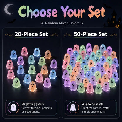 Glow In Dark Cute Ghost Resin Bead Set, Random Pattern Luminous Decorative Charms 👻