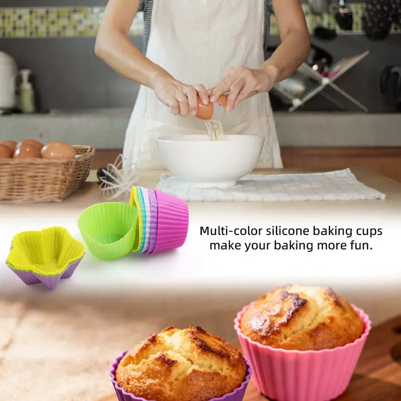 24pcs 2.75in Food-Grade Flexible Silicone Baking Cups - Nonstick Pumpkin Cake Molds ✨