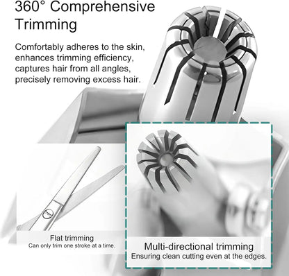 Manual Nose Hair Trimmer,Stainless Steel,Waterproof,No Battery Needed with Cleaning Brush Trimmer🪒