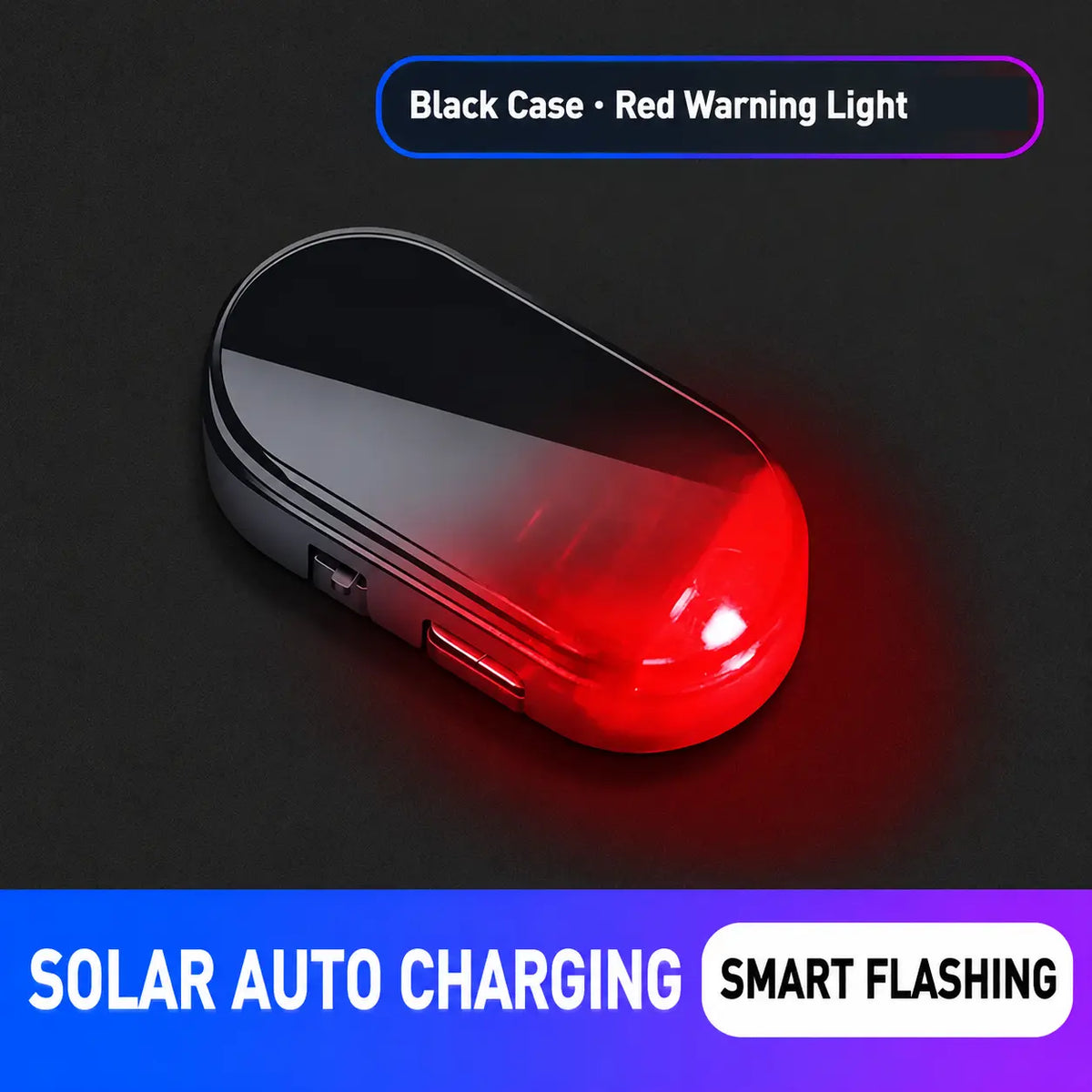 2PCS Solar Powered Fake Car Alarm Light, Auto Light Sensor LED Simulated Security Warning Flashing Light🚨