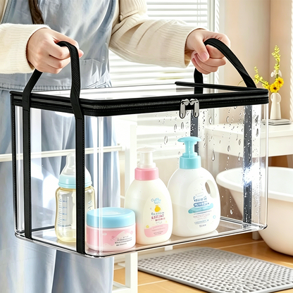 Transparent PVC Storage Box with Lid 📦 Large Capacity, Foldable