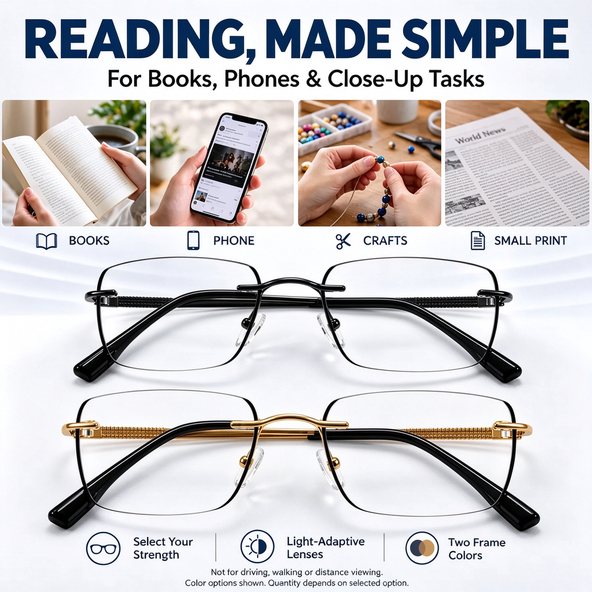 Unisex Progressive Multifocal Photochromic Reading Eyeglasses 🕶️