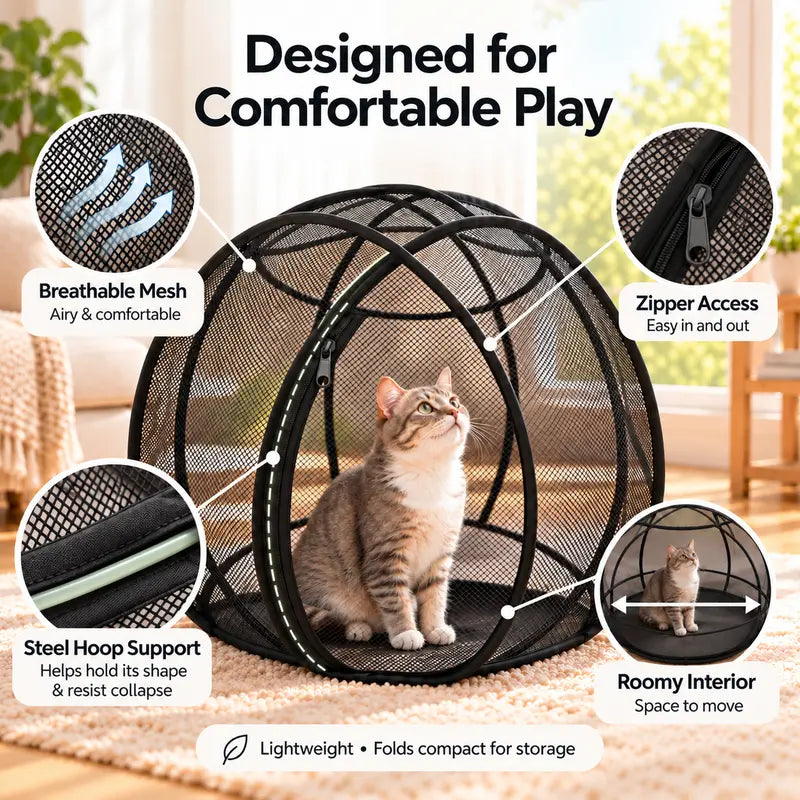 Portable Outdoor Cat Enclosure Mesh Ball Cat Cage 🐱