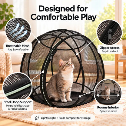 Portable Outdoor Cat Enclosure Mesh Ball Cat Cage 🐱