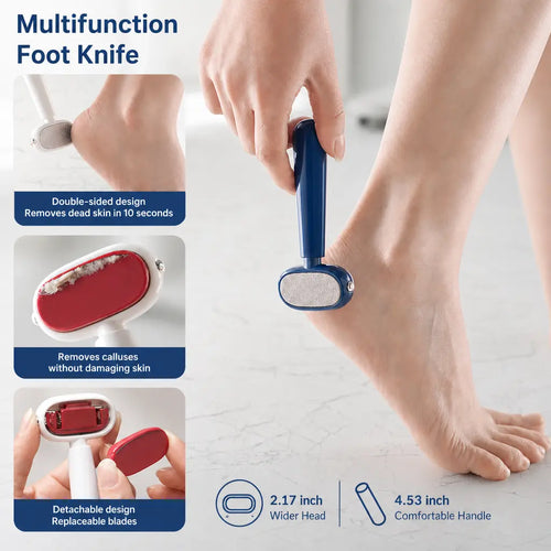 Dual‑Sided Foot Callus Remover, Replaceable Stainless Steel Blade Foot Scraper 🦶