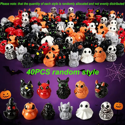 Mini Devil Ghost Skull Resin Ducks, Cute Spooky Desktop Decor, Creative Desktop Ornament🎃