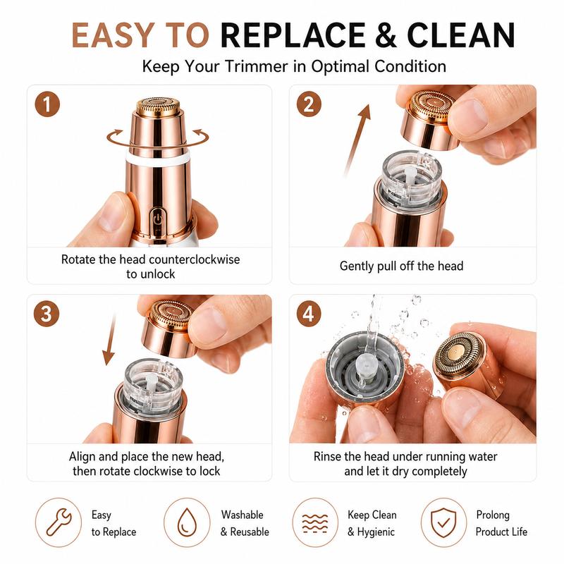 OANVA 2 in 1 facial & eyebrow hair trimmer for Women, Rechargeable Face Razor