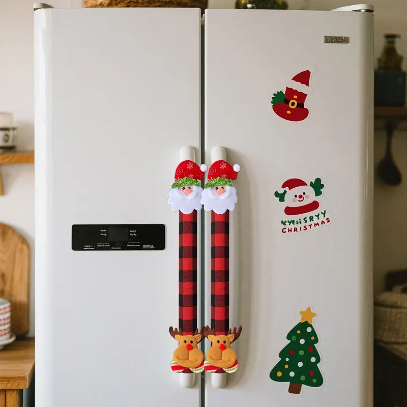2/4/6PCS Plush Christmas Refrigerator Door Handle Covers 🎄