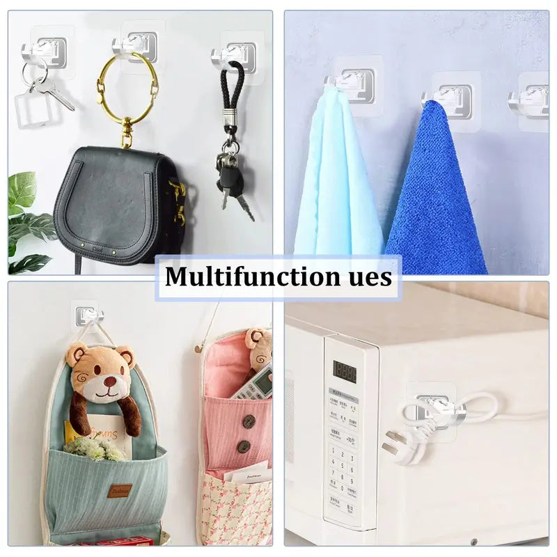 8 Pack Clear Curtain Rod Brackets with Clips, Invisible Transparent Drapery Hook Holders