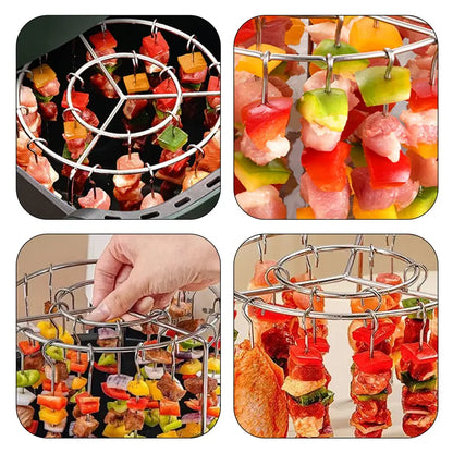 Air Fryer Skewer Rack, Round Grill with Stainless Steel🍢