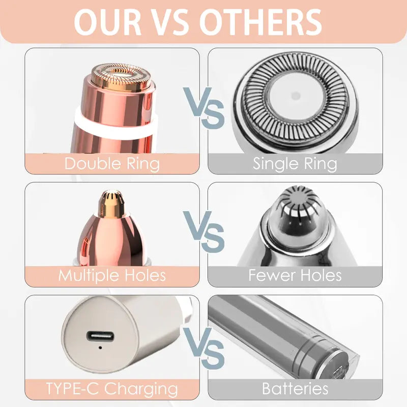 OANVA 2 in 1 facial & eyebrow hair trimmer for Women, Rechargeable Face Razor