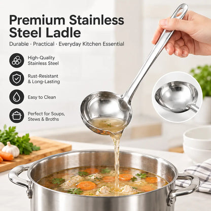 2 Count Stainless Steel Oil Separator Ladle, Mirror Polished Surface 🥄