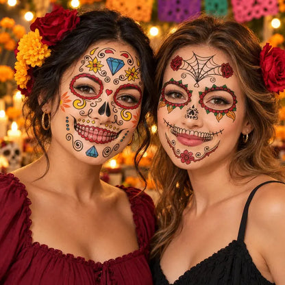 Dia De Los Muertos Temporary Face Tattoos 💀