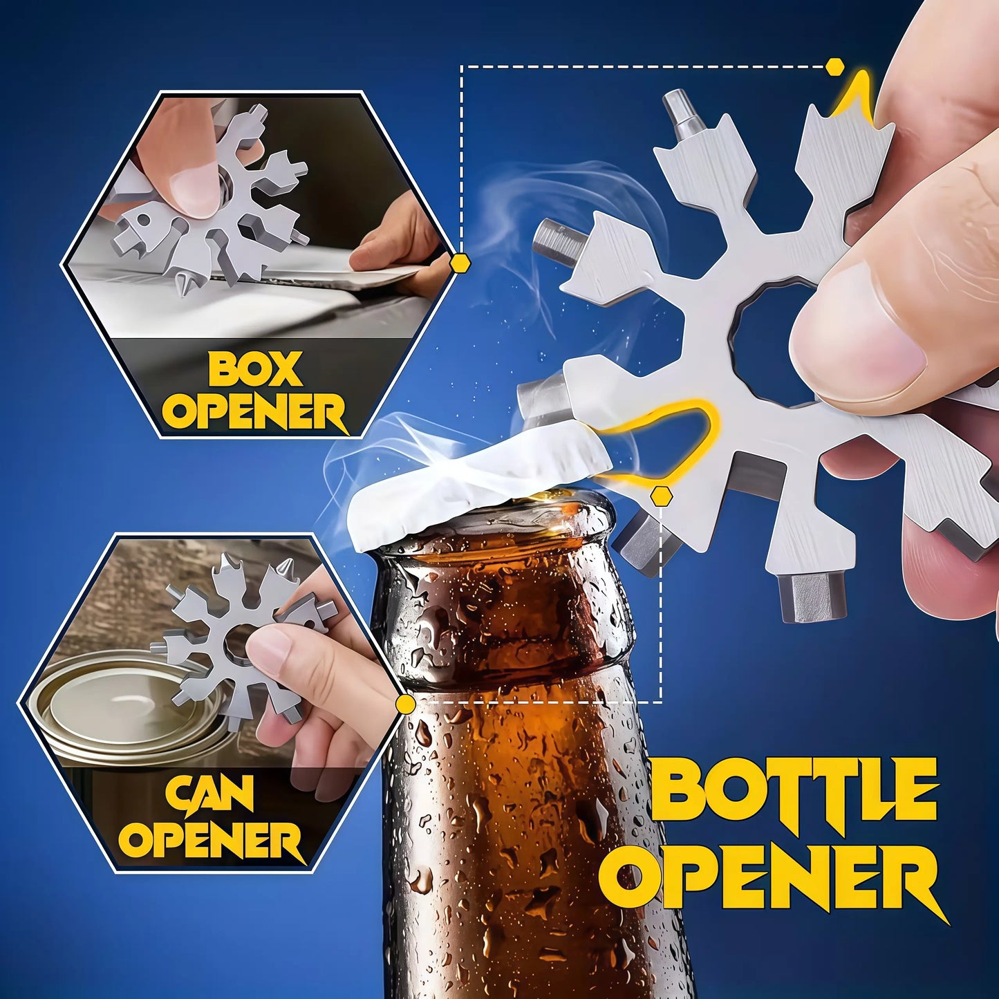 Viral 18‑in‑1 Snowflake Multi‑tool Stainless Steel Portable Wrench ❄️