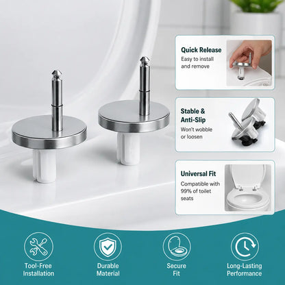 2 Counts Universal Toilet Seat Expansion Screw Bolts, Thickened Stainless Steel 🔩