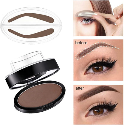 Instant Brow Stamp Kit, One Step Long Lasting Natural Eyebrow Powder Set 🖌️
