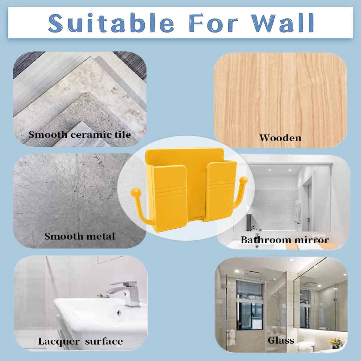 Mobile phone holder mounted on self-adhesive wall, wall-mounted mobile phone holder📱
