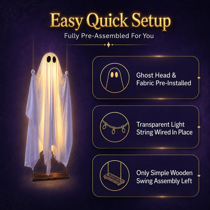 Halloween Decorations Outdoor Pre-Assembled Hanging Swing Ghost👻