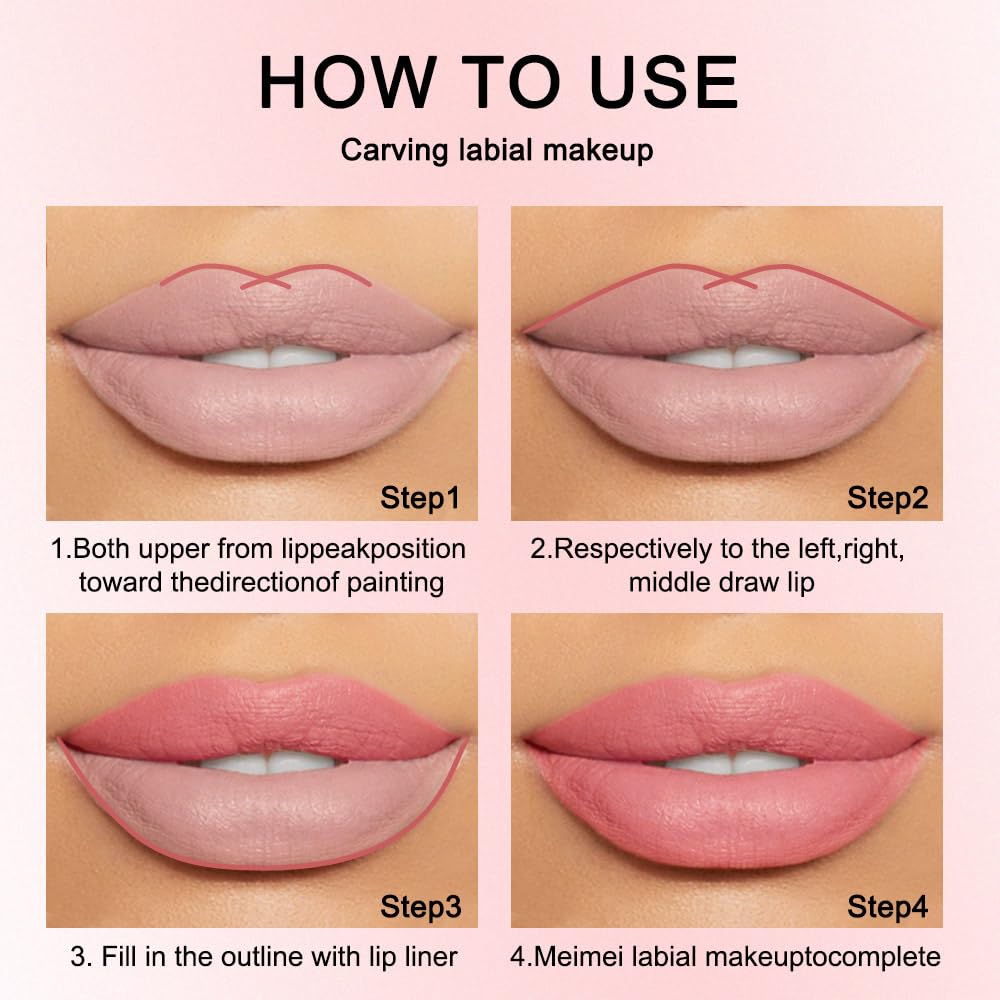 12Pcs Matte Lip Liner With Sharpener Set Waterproof Smudgeproof Precise Contour Lipstick Pens 🖌️