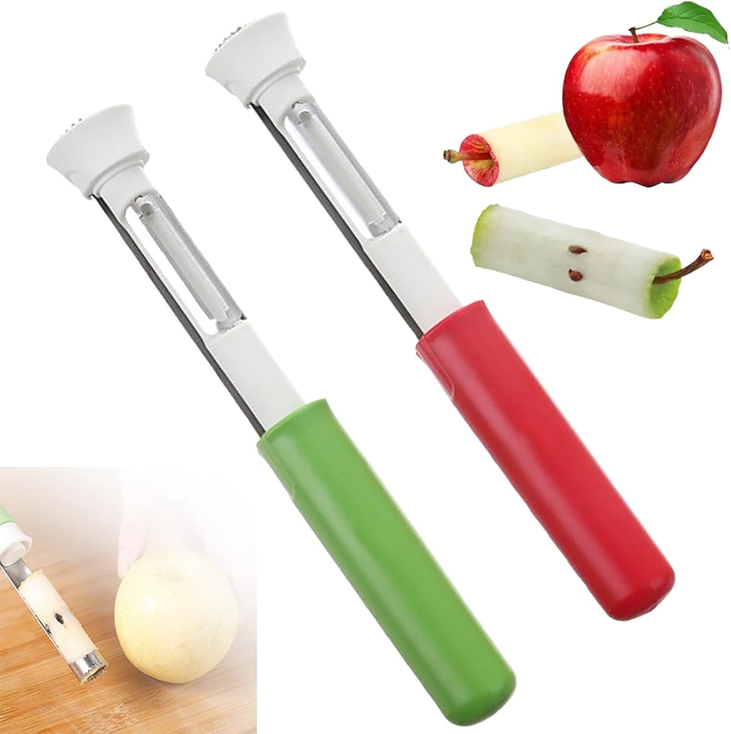 2 in 1 Apple Corer and Peeler, Apple Core Removal Tool, Stainless Steel Fruit Corer🍎