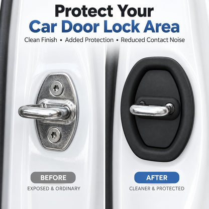 4 Pcs Door Latch Lock Covers, Experience Seamless Installation with Our Self-Adhesive Design 🚪