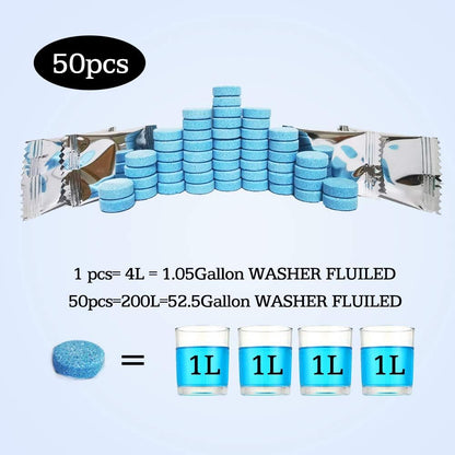 50PCS Car Windshield Washer Fluid Concentrate Tablets, Windshield Wiper Fluid 🚗💧