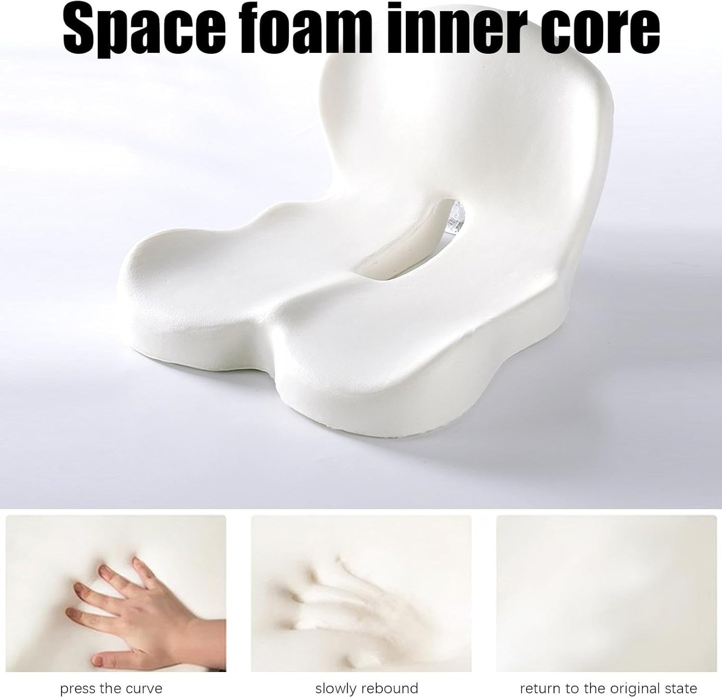 Non-Slip Memory Foam Ergonomic Seat Cushion, Skin-Friendly Breathable Mesh Cover🪑