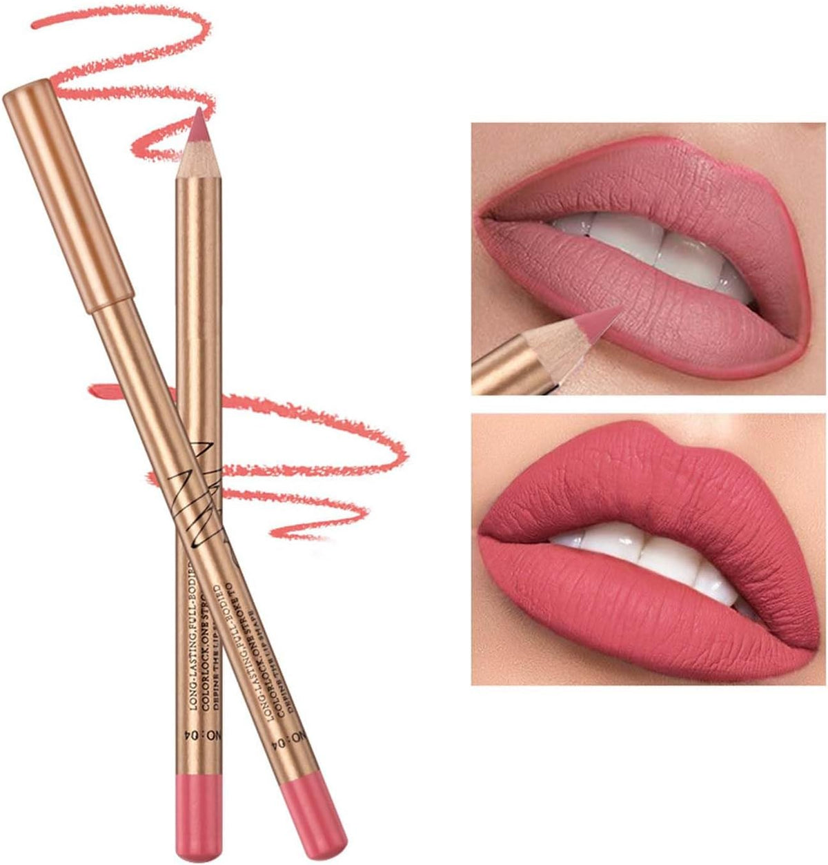 12 Pcs Matte Lip Liner Set with Sharpener, Blendable Lip Pencil 💄