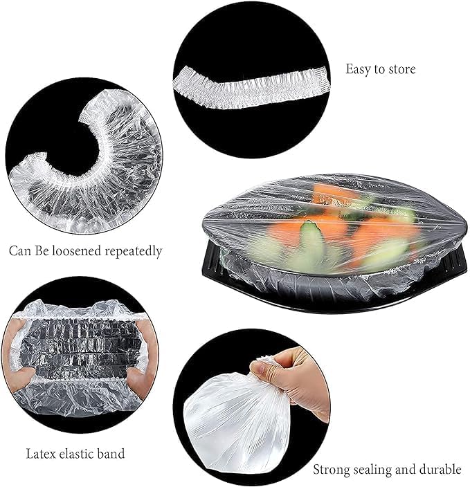 100PCS Disposable Stretch Food Covers for Bowls & Plates, Elastic Bowl Covers🥗
