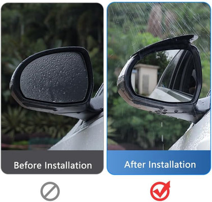 2PCS Car Side Mirror Rain Guards - Carbon Look ABS Visor Covers with Adhesive Tape 🚗