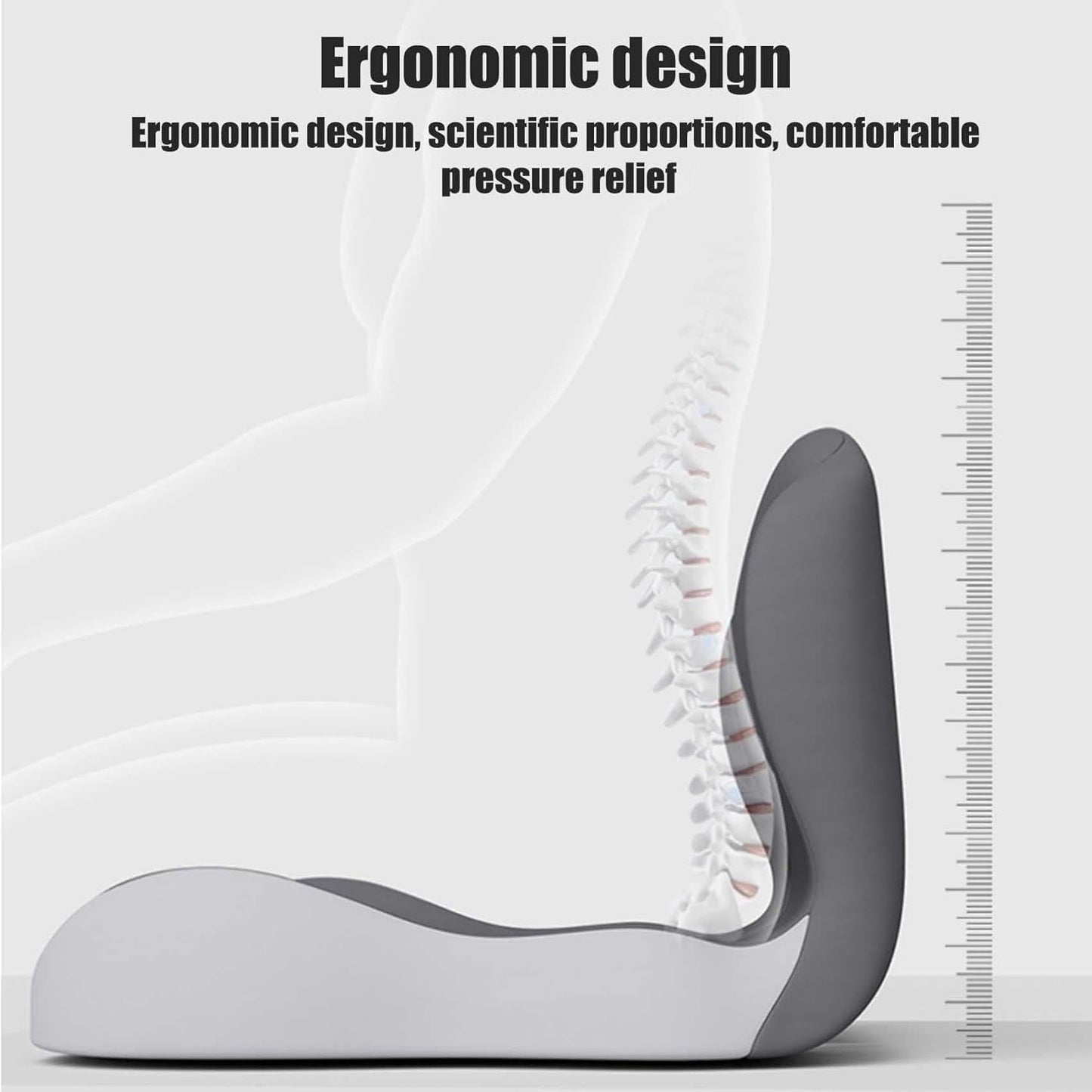 Non-Slip Memory Foam Ergonomic Seat Cushion, Skin-Friendly Breathable Mesh Cover🪑