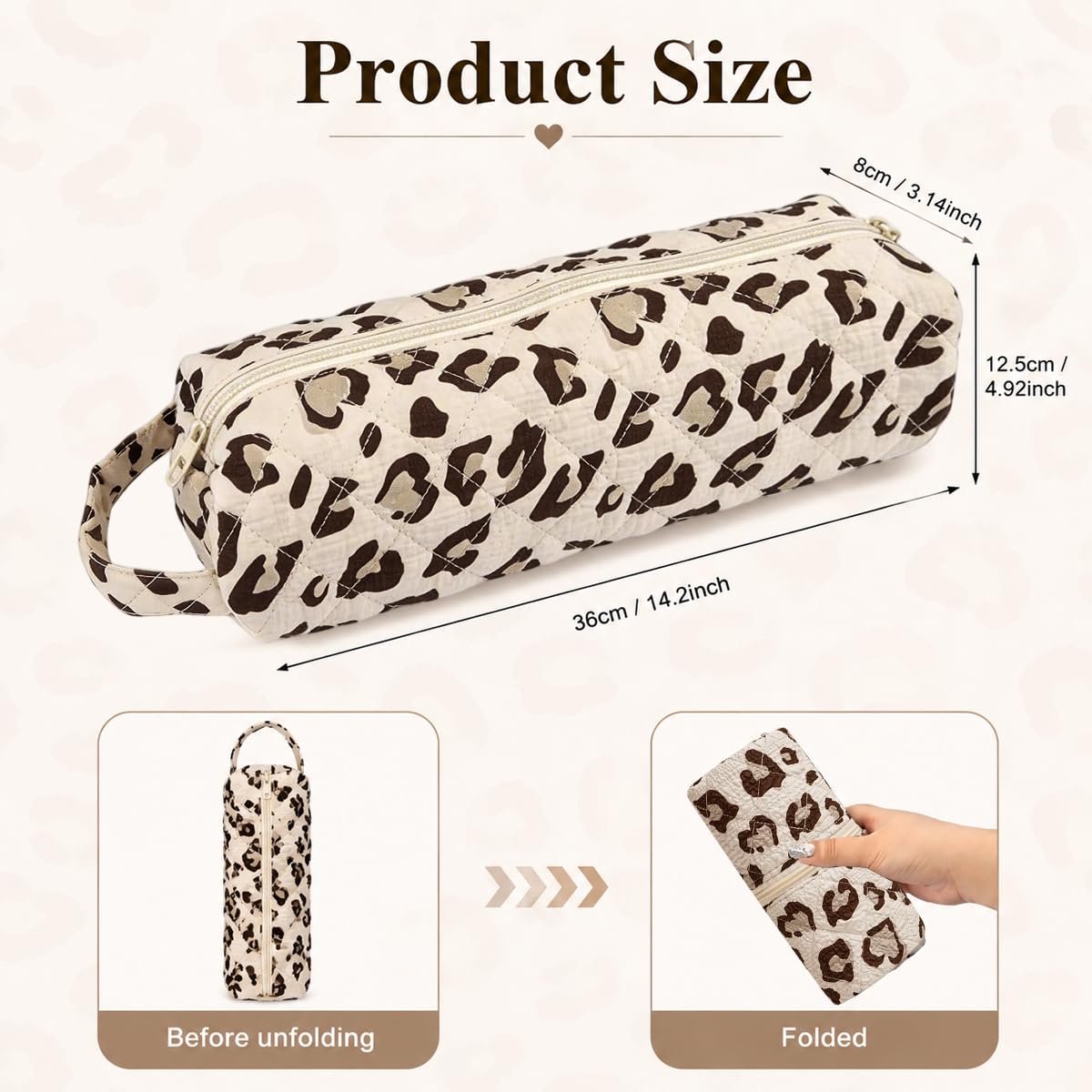 Quilted Multi‑Purpose Storage Bag, Portable Zipper Cosmetic Makeup Pouch with Handle 🧳