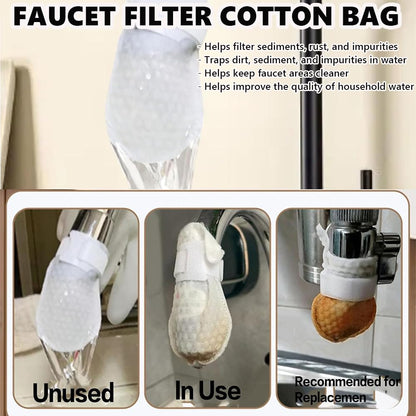 50 cotton filter bags disposable Cotton Faucet Filter Bags with 10 fastening straps💧