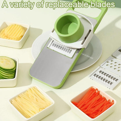 The Perfect Kitchen Gift: 5-in-1 Vegetable Cutter & Cheese Grater with Safety Features - Stainless Steel✨