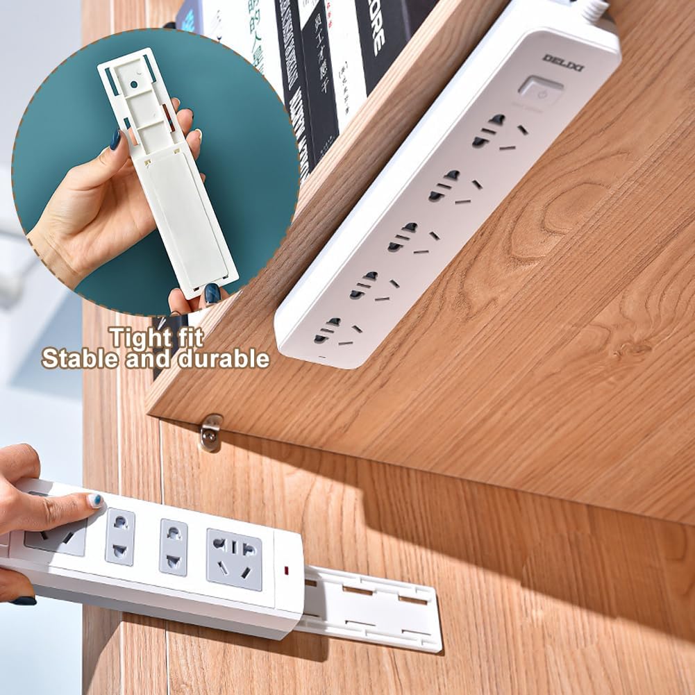 10 Counts Adhesive Punch-Free Socket Holder, Self Adhesive Desktop Socket Fixer 🔌