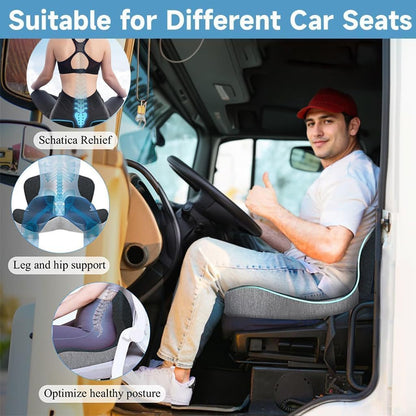 Non-Slip Memory Foam Ergonomic Seat Cushion, Skin-Friendly Breathable Mesh Cover🪑