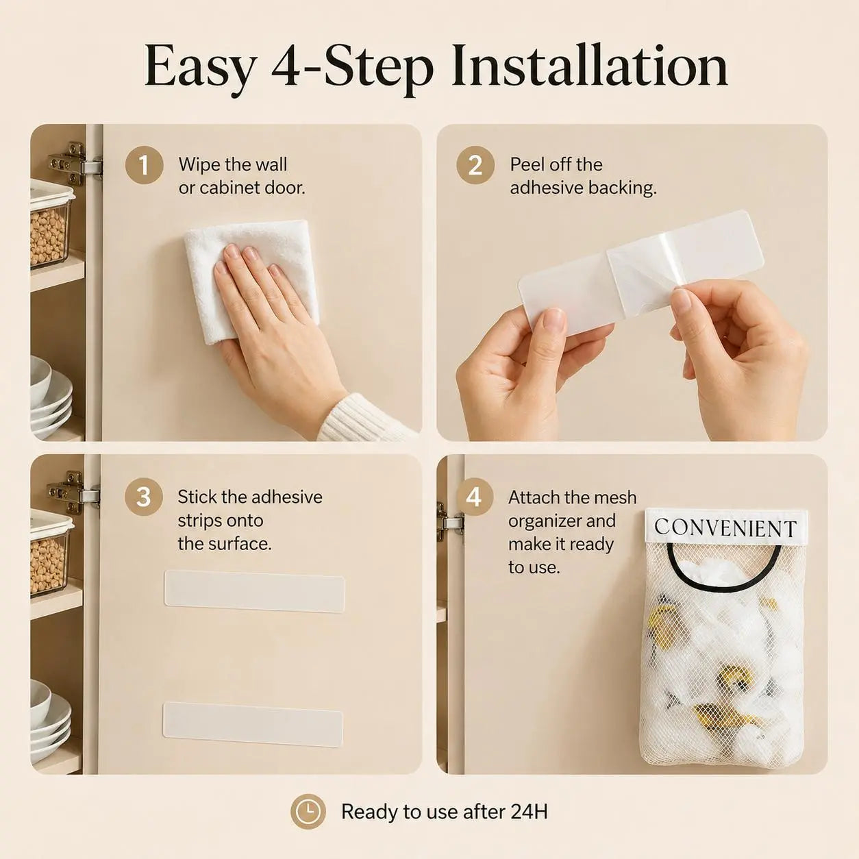5PCS Grocery Garbage Bag Holder Trash Bag Dispenser, Sticky Wall‑Mounted Mesh Convenient Storage 🗑️