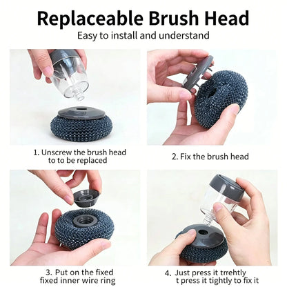 Plastic Auto-Dispense Dish Brush - Multifunctional Pot Scrubber🧼