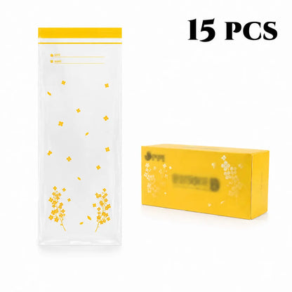 15PCS Thick Double Seal Food Storage Bags, Reusable Self-Sealing Pouches 🥡