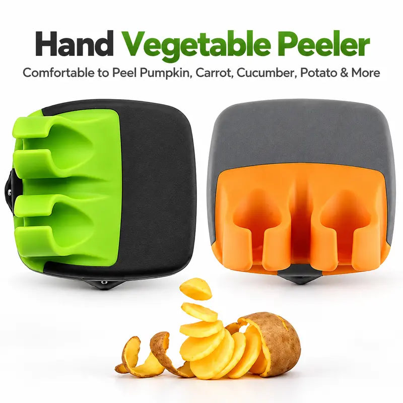 2 Pcs Hand Vegetable Peeler, Palm Peeler with Rubber Finger Grips ✨