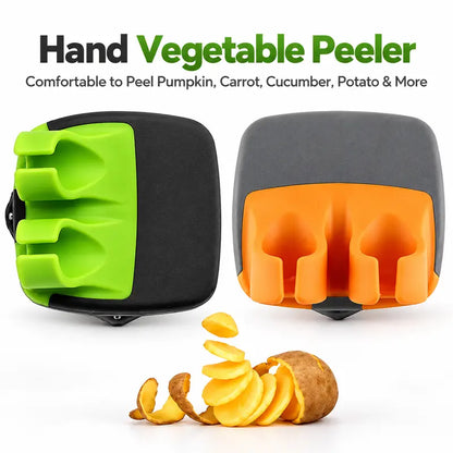 2 Pcs Hand Vegetable Peeler, Palm Peeler with Rubber Finger Grips ✨
